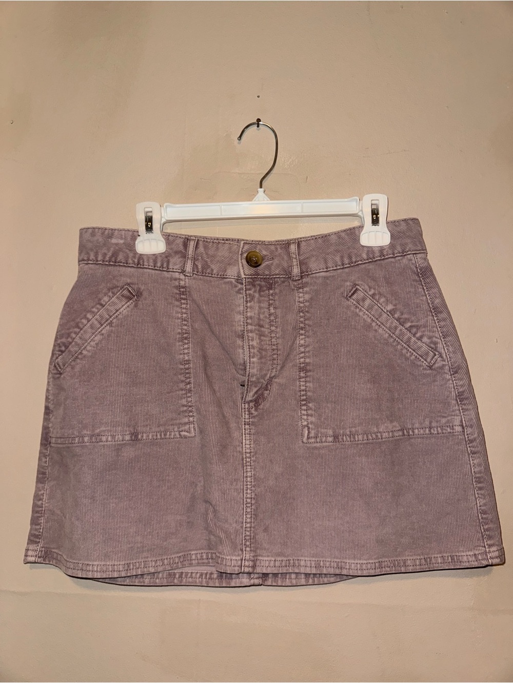 American Eagle Washed Lavender Utility Mini Skirt